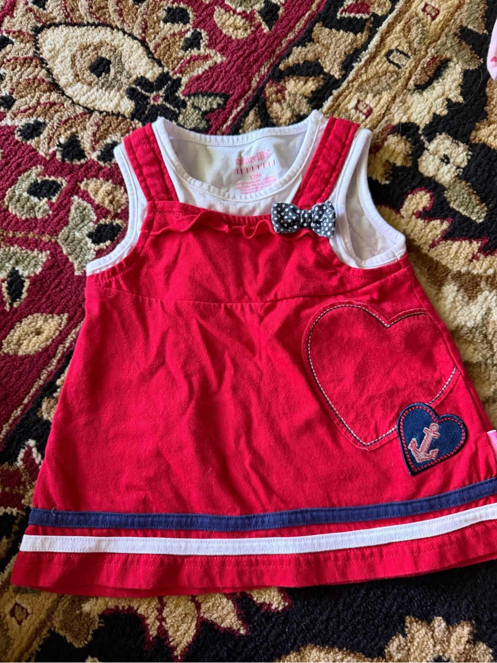10/20 Miniville Red Sleeveless Heart-Appliqué Tank Top for Kids - Picture 1 of 3